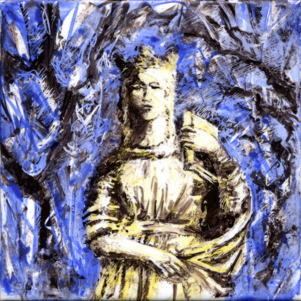 Paris 6eme, jardin du Luxembourg, statue de Sainte Bathilde ( de Victor Thérasse ), grisaille, émaux sur faience de  Bosselin peintre verrier normand et fécampois, Normandie, pays de caux, côte d' Albatre 