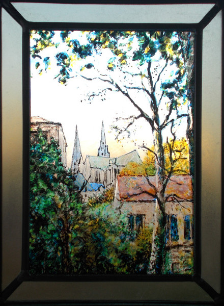 Chartres,l'ancien fossé ,galerie du vitrail, Bosselin peintre verrier, Fécamp