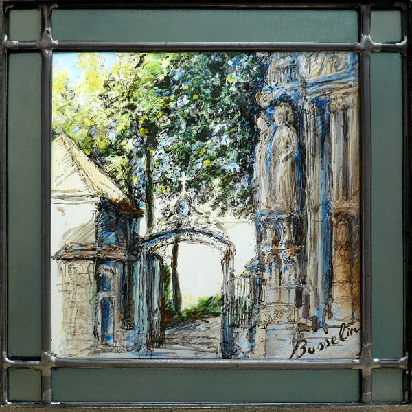 Chartres,les jardins de l'évéché,galerie du vitrail, Bosselin peintre verrier, Fécamp