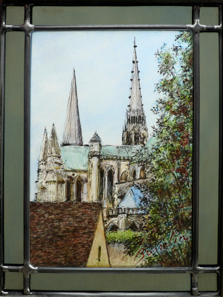 Chartres, le portail sud, galerie du vitrail, Bosselin peintre verrier, Fécamp